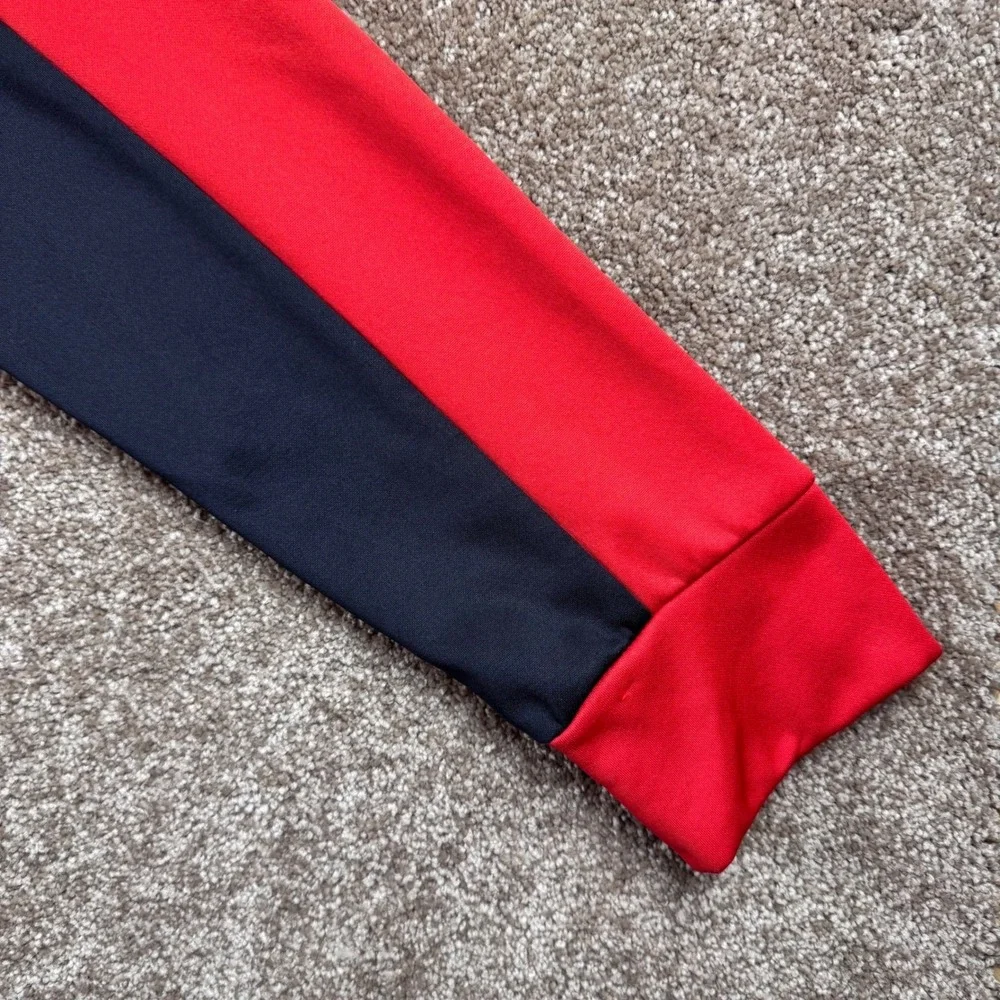 Callaway Mens Large Red Black Colorblock Quarter Zip Golf‎ Pullover Fleece Lined